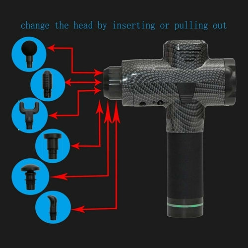 Massaggiatore Muscolare Professionale 30 Velocità – 6 Testine Intercambiabili